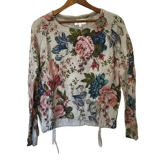 Anthropologie Angel Of The North Embroidered Floral Sweater - Picture 1 of 8